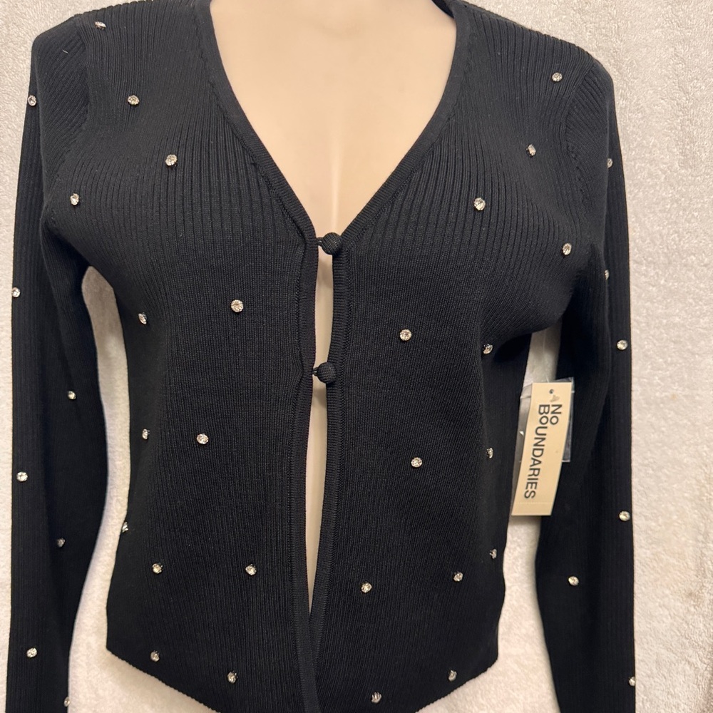 Women’s black sweater with rhinestones brand new with tags